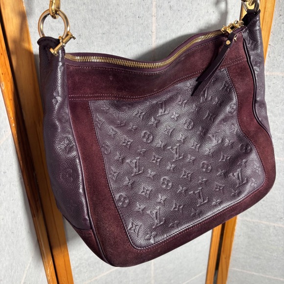 Auth Louis Vuitton Monogram Empreinte Audacieuse PM Shoulder Bag Purple LV 2669N